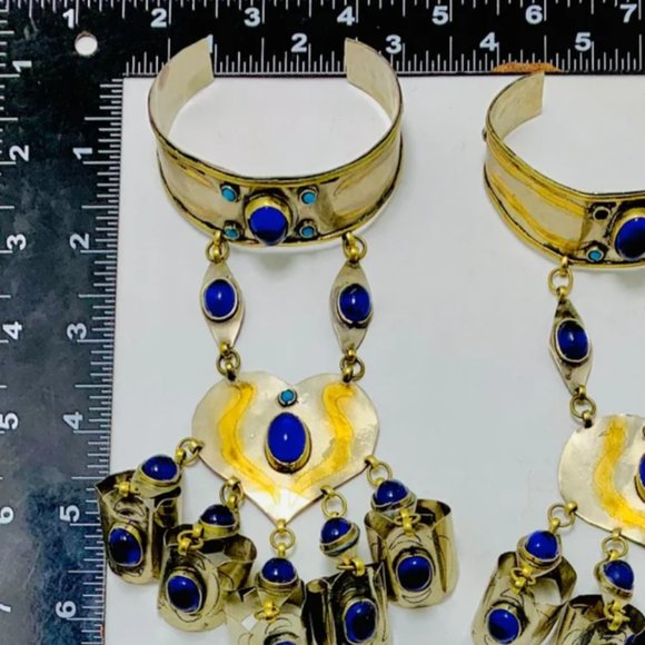 single Turkmen Style Bracelet With Rings, Unique Chain and Link Bracelet, Vintag - Picture 8 of 10